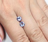 Пара фиолетовато-синих цоизитов 1,45 карата