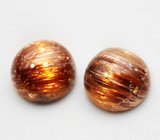 Парный кварц с золотистым рутилом с эффектом кошачьего глаза 4,71 карата 