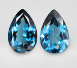 Пара чистейших London топазов 6,66 карата 