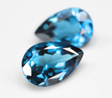 Пара чистейших London топазов 6,66 карата 