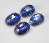 Набор из 4 насыщенных васильковых кианитов 6,97 карата 