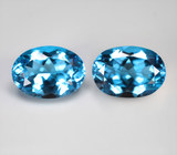 Крупная пара чистейших Swiss топазов 14,91 карата