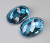 Крупная пара чистейших Swiss топазов 14,91 карата 