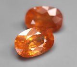 Пара спессартинов гранатов цвета «фанта» 5,52 карата 