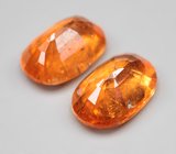 Пара спессартинов гранатов цвета «фанта» 5,52 карата 