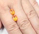 Пара спессартинов гранатов цвета «фанта» 5,52 карата 