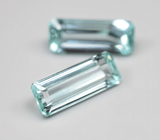 Пара аквамаринов редкой огранки высокой чистоты 7,04 карата