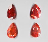 Набор из 4 мексиканских ограненных «огненных» опалов 4,64 карата 