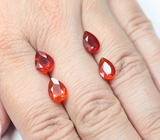 Набор из 4 мексиканских ограненных «огненных» опалов 4,64 карата