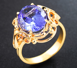 Кольцо с танзанитом 5,52 карата Золото