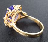 Кольцо с танзанитом 5,52 карата Золото