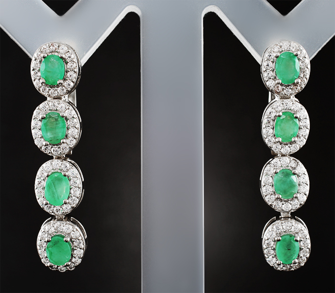 Серьги с изумрудами 5,02 карата