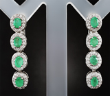 Серьги с изумрудами 5,02 карата Серебро 925