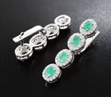 Серьги с изумрудами 5,02 карата Серебро 925