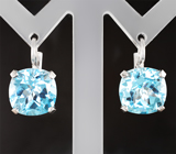 Серьги с чистейшими голубыми топазами 18,75 карата Золото