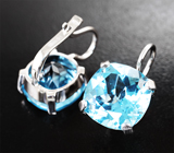 Серьги с чистейшими голубыми топазами 18,75 карата Золото