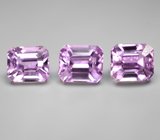 Крупный набор из 3 кунцитов высокой чистоты 20,81 карата