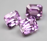 Крупный набор из 3 кунцитов высокой чистоты 20,81 карата