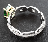 Кольцо из серебра и золота c ярким «неоновым» цаворитом 1,15 карата 