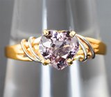 Золотое кольцо с розовато-пурпурной шпинелью 1,01 карата Золото