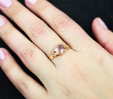 Золотое кольцо с розовато-пурпурной шпинелью 1,01 карата Золото