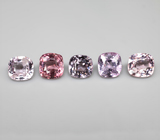 Крупный набор из 5 шпинелей высокой чистоты 7,31 карата