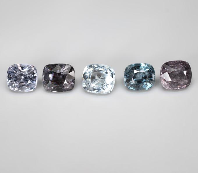 Крупный набор из 5 шпинелей 6,73 карата