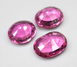 Набор из 3 пурпурно-розовых турмалинов 2,89 карата 