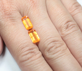 Пара спессартинов гранатов редкой огранки 5,73 карата 