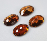 Набор из 4 золотисто-оранжевых турмалинов высокой чистоты 3,14 карата 