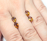 Набор из 4 золотисто-оранжевых турмалинов высокой чистоты 3,14 карата 