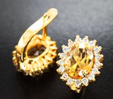 Серьги с цитринами и бриллиантами