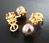 Серьги с жемчугом 6,09 карата и гессонитами гранатами 2,5 карата