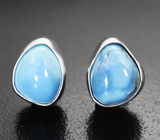 Серебряные серьги с казахстанской бирюзой Серебро 925