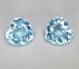 Пара Sky Blue топазов 11,35 карата 