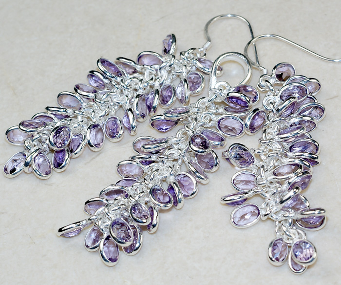 Комплект с гроздьями аметистов