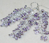 Комплект с гроздьями аметистов Серебро 925