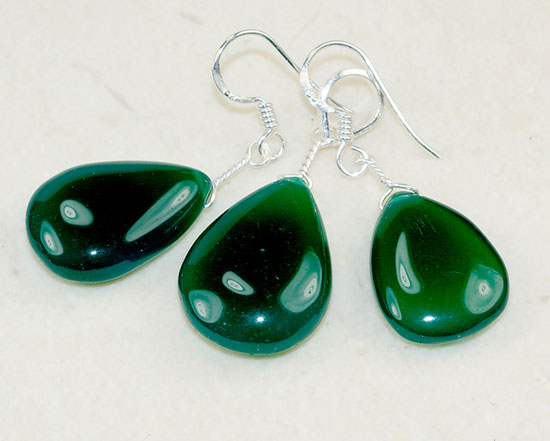 Комплект с зеленым ониксом