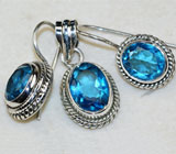 Комплект с пронзительно-синим кварцем Серебро 925