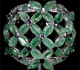 Шикарное кольцо с изумрудами Серебро 925