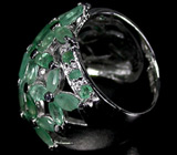 Шикарное кольцо с изумрудами Серебро 925