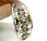 Ажурный браслет с самоцветами Серебро 925