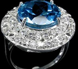Кольцо с голубым топазом и сапфирами Серебро 925