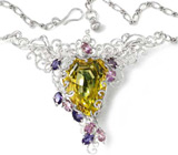 Колье с 54-каратным цитрином Серебро 925