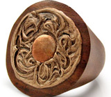 Кольцо "Наследие" из пальмового дерева со вставкой из латуни 