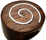 Кольцо "Спираль" из пальмового дерева Серебро 925