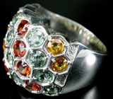Кольцо с красивейшими цветными сапфирами Серебро 925