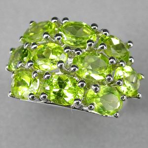 Стильное кольцо с яркими перидотами