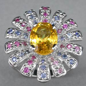 Великолепное кольцо-цветок с золотистым цитрином