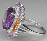 Роскошное кольцо с красивым аметистом Серебро 925